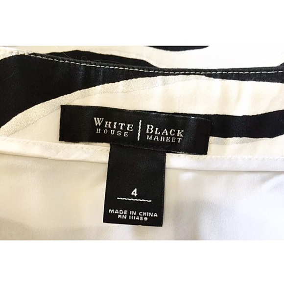 WHBM Sz 4 Stretch Pencil Skirt Blk/ Wht/ Slvr Met - Picture 5 of 6